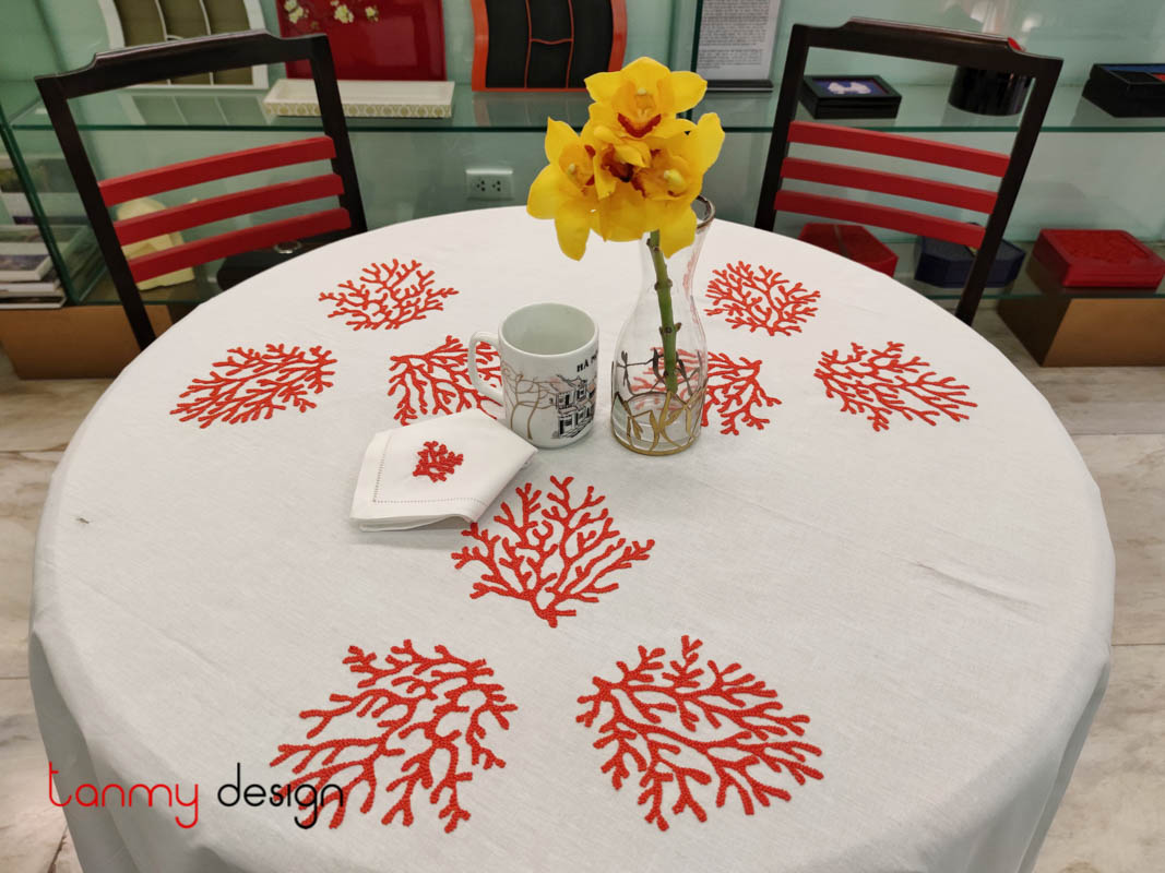 Coral tea hotsell tablecloth